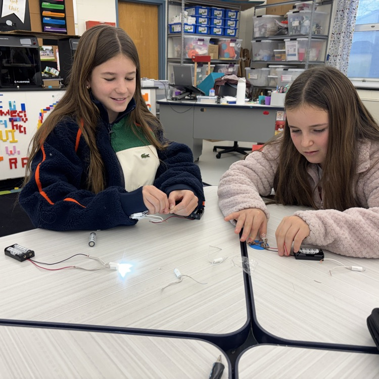 6th graders are studying energy and built some electric circuits out of cut up holiday lights! 💡