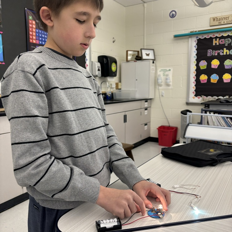 6th graders are studying energy and built some electric circuits out of cut up holiday lights! 💡