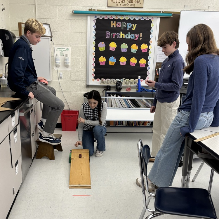 In 8th grade we have been playing around to help us learn more about Newton’s laws of motion 🏎️