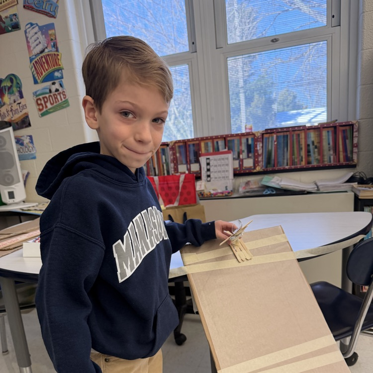 Third graders had their own Winter Olympics! They designed and created skiers to race down their very own ski slope! Someone very special wanted to ski too!