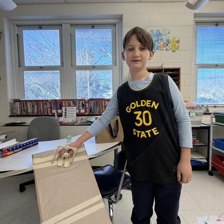 Third graders had their own Winter Olympics! They designed and created skiers to race down their very own ski slope! Someone very special wanted to ski too!