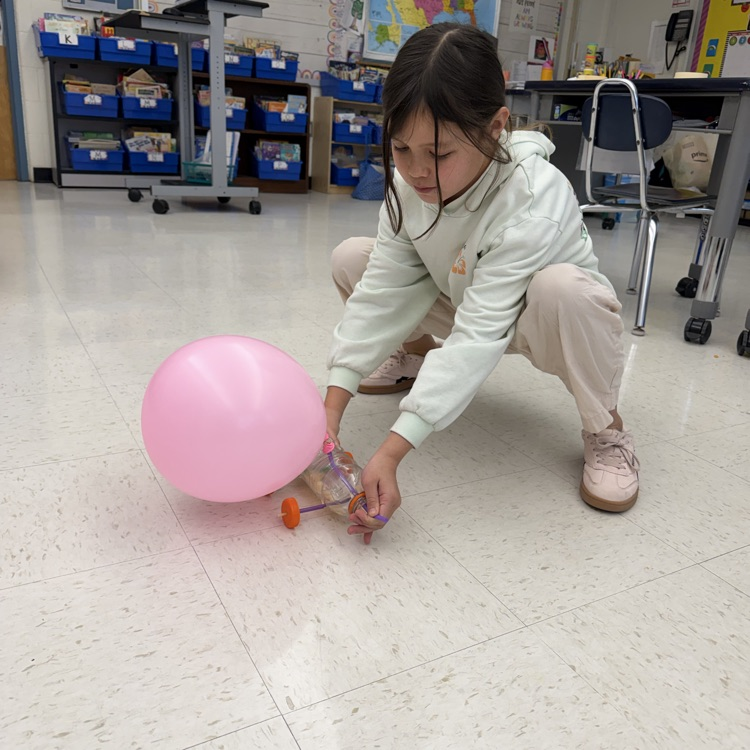 Third graders experiment with the third law of motion!