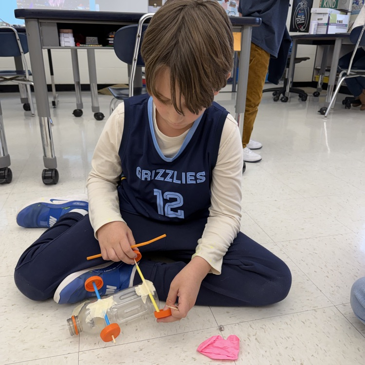 Third graders experiment with the third law of motion!