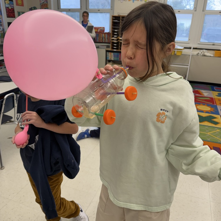 Third graders experiment with the third law of motion!