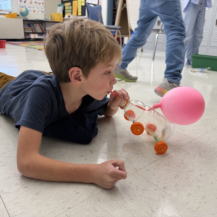 Third graders experiment with the third law of motion!