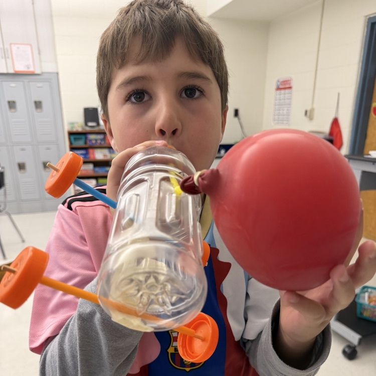 Third graders experiment with the third law of motion!