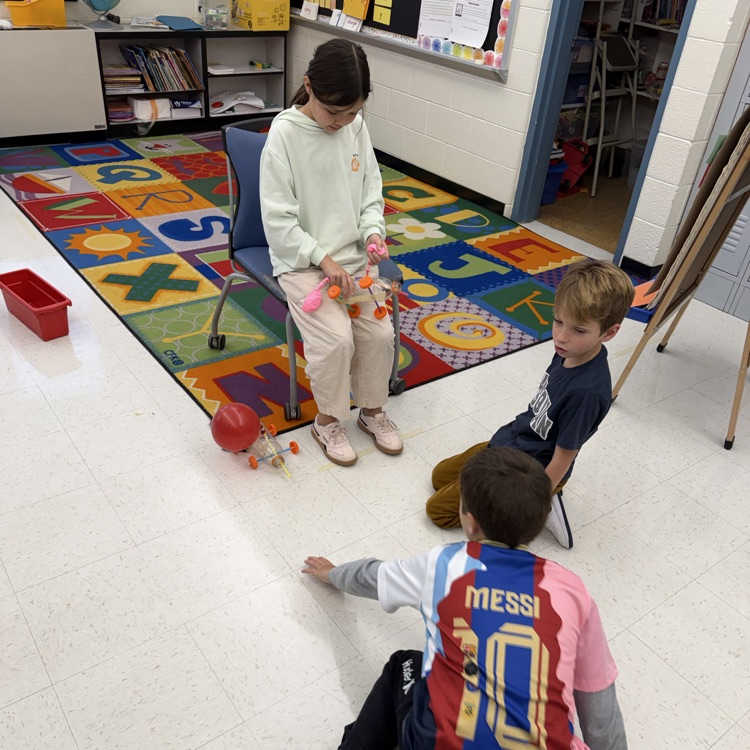 Third graders experiment with the third law of motion!