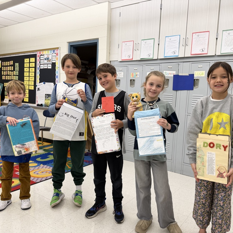 Third graders shared their cereal box book reports! Inspiring their classmates to try out a new book!