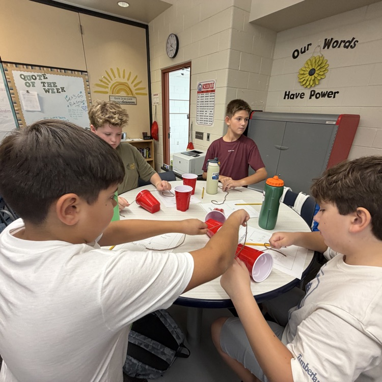 Teamwork, communication, and a little creativity! 🥤🙌 6th grade worked together to build a cup pyramid—without using their hands! 💪✨