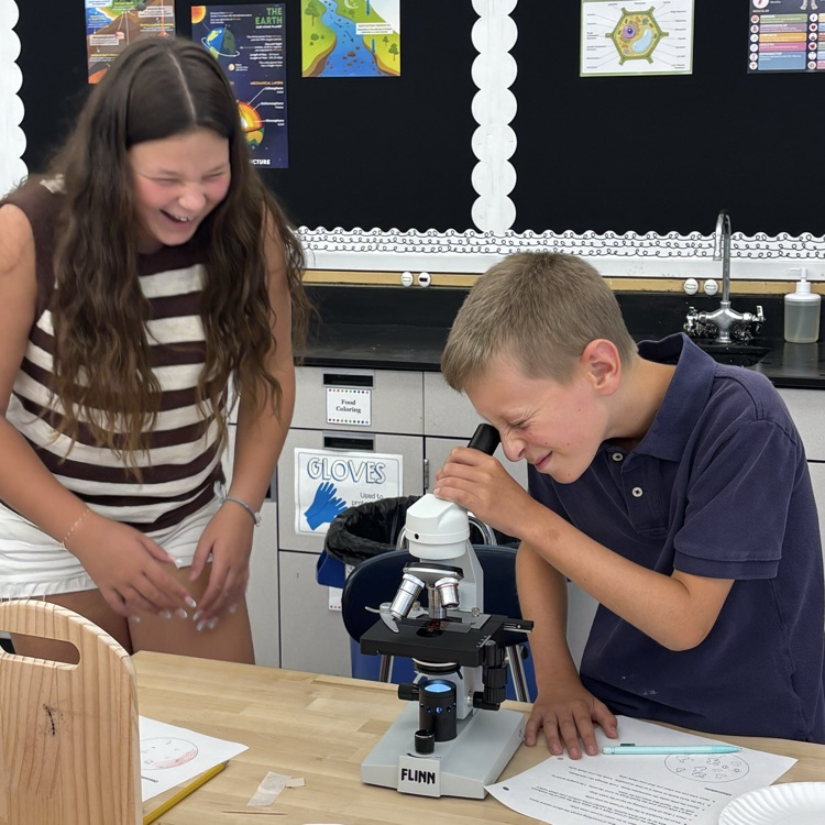 Today’s study in microscopy had the 7th graders checking out their own cells! What do you think YOUR cells look like? 