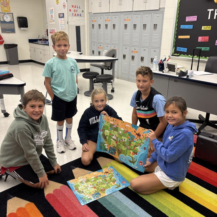 4th graders and puzzle 