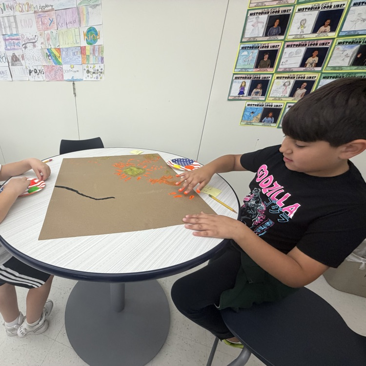 🎨🪨 Going back to the beginning! Our 6th graders created their own cave paintings while learning about the origins of civilization. Bringing history to life through creativity! 🖐️✨ #6thGrade #HistoryInAction #OriginsOfCivilization #HandsOnLearning