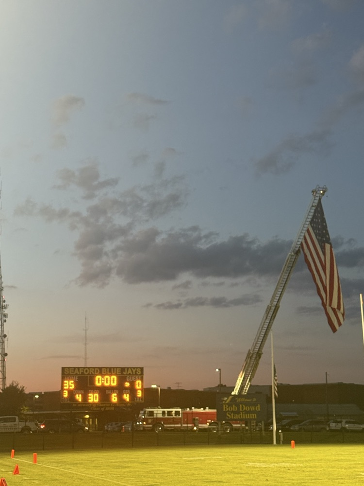 scoreboard of football game 35-0