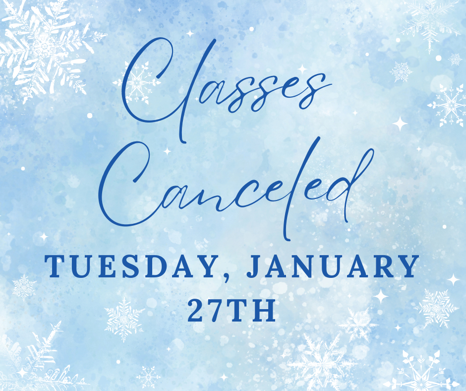 Classes Canceled January 27th