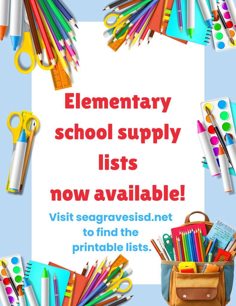 elementary school supply lists