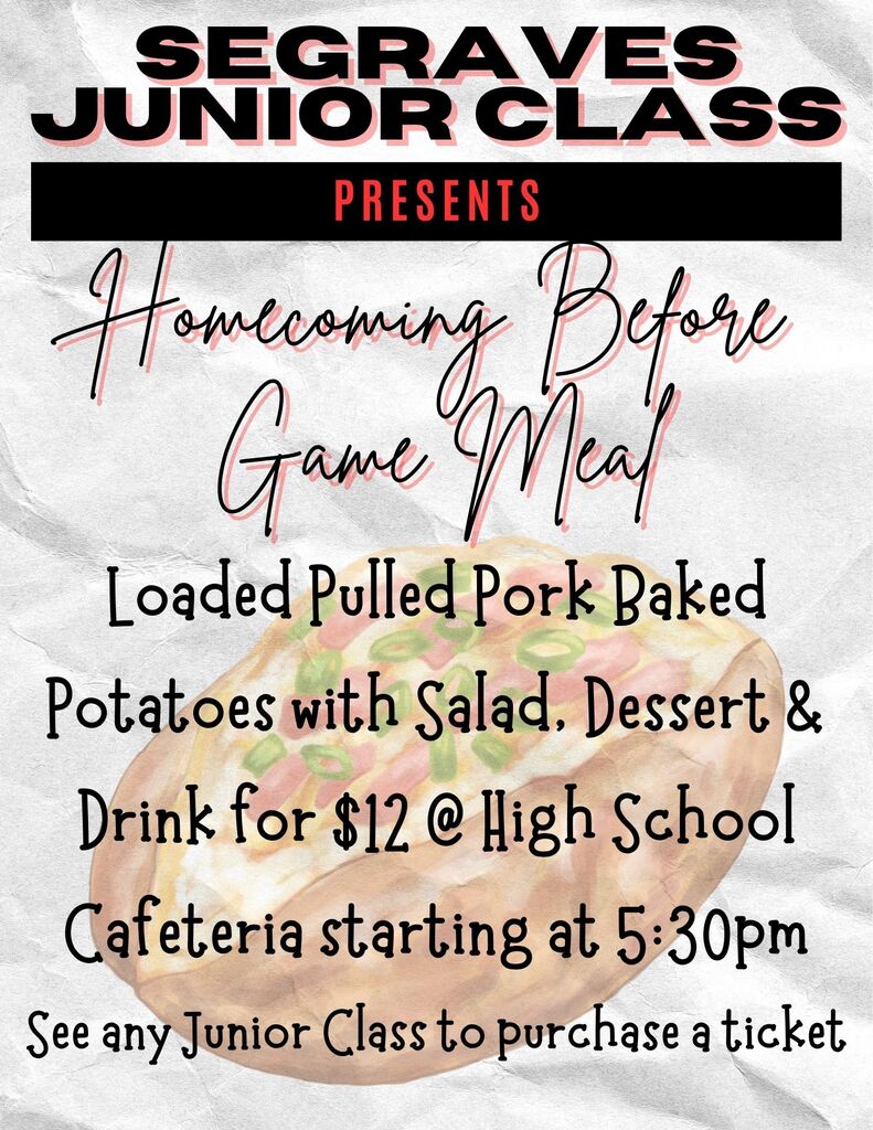 Homecoming Pre Game Meal Flyer