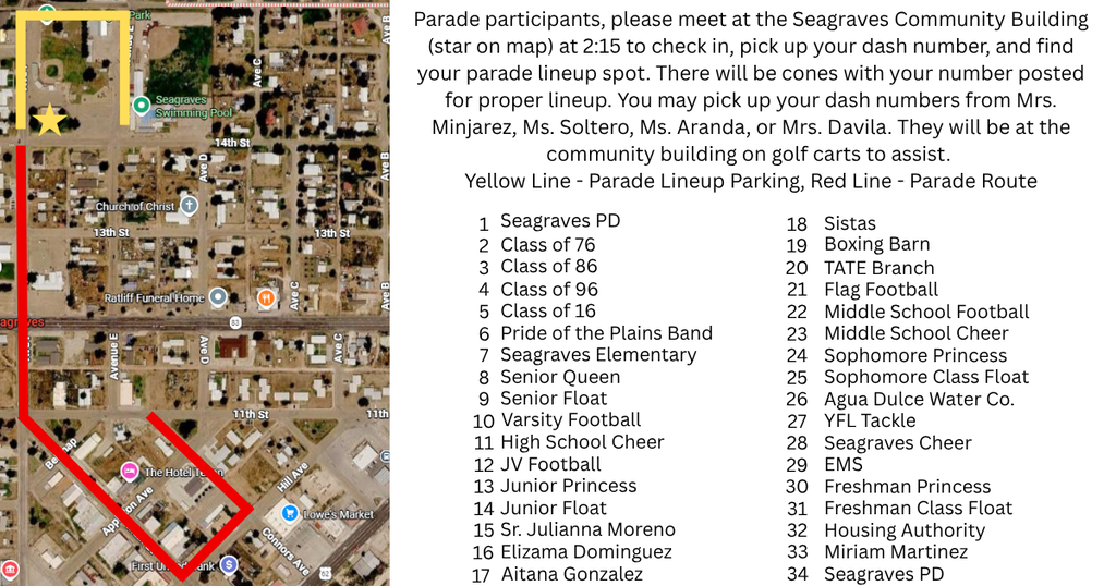 Parade Route and Information