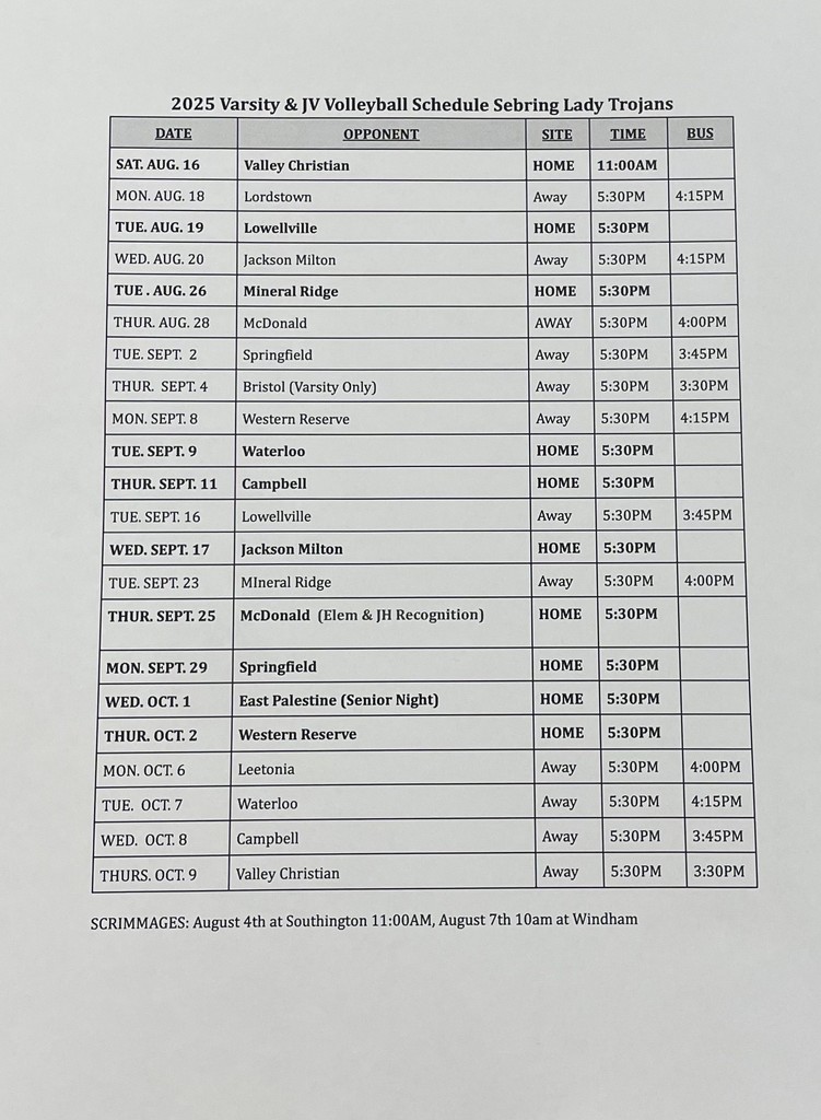 Schedules