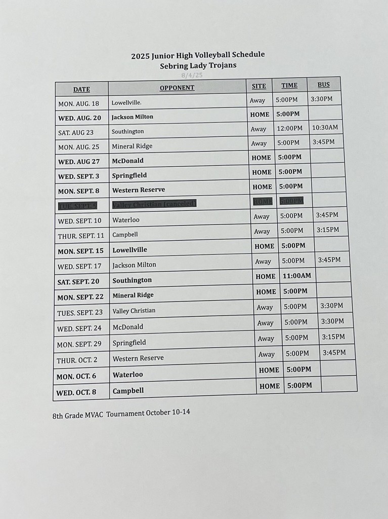 Schedules