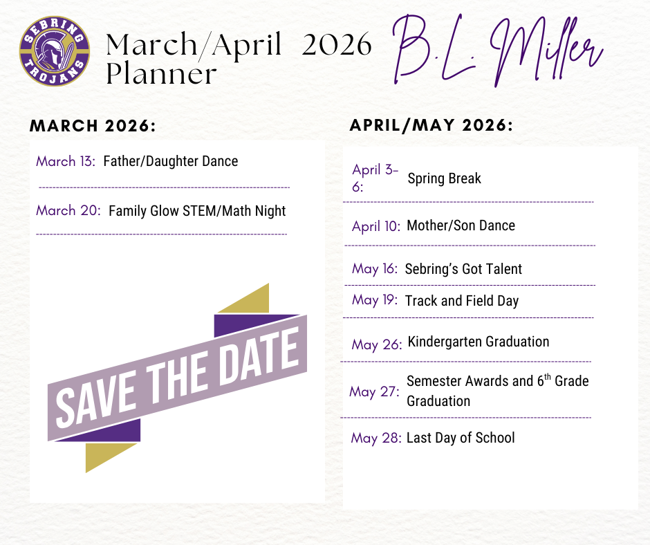 Upcoming BL Miller Important Dates