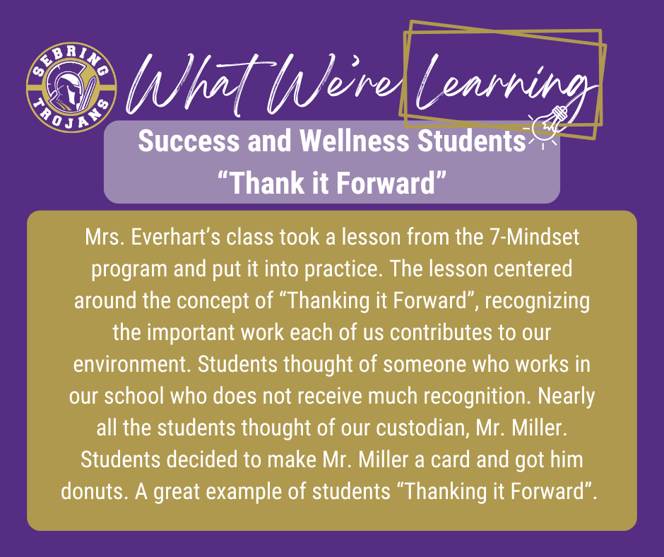 Success and Wellness Student Thank it Forward