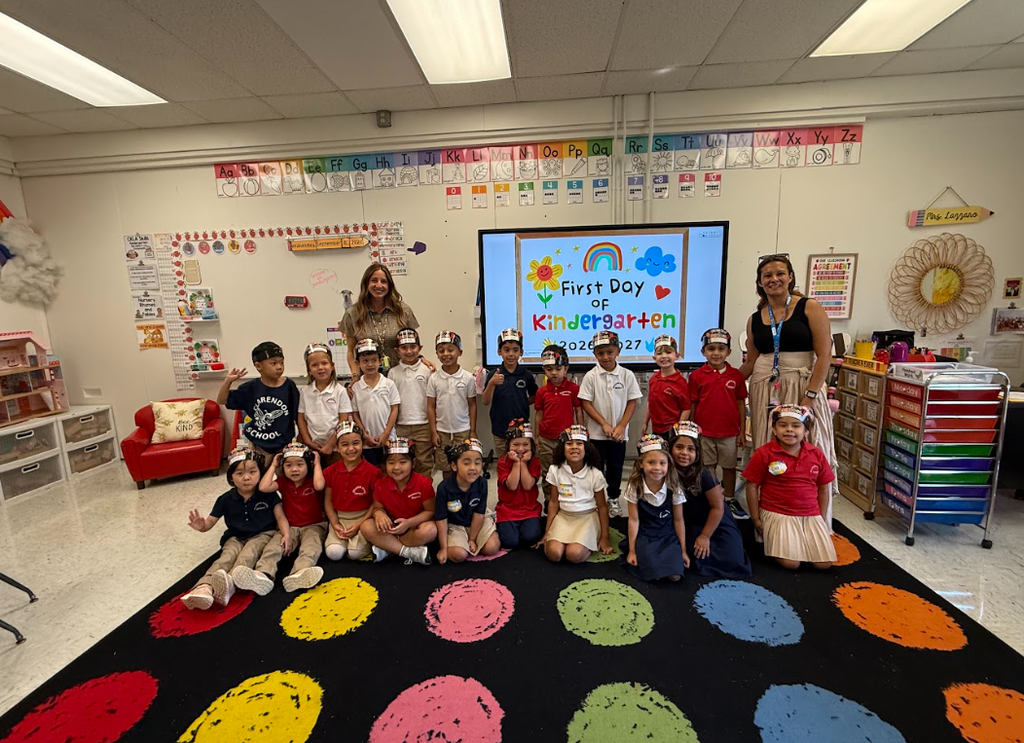Kindergarten students first day of school
