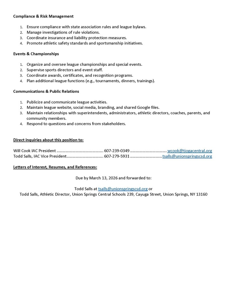 IAC Position Openings