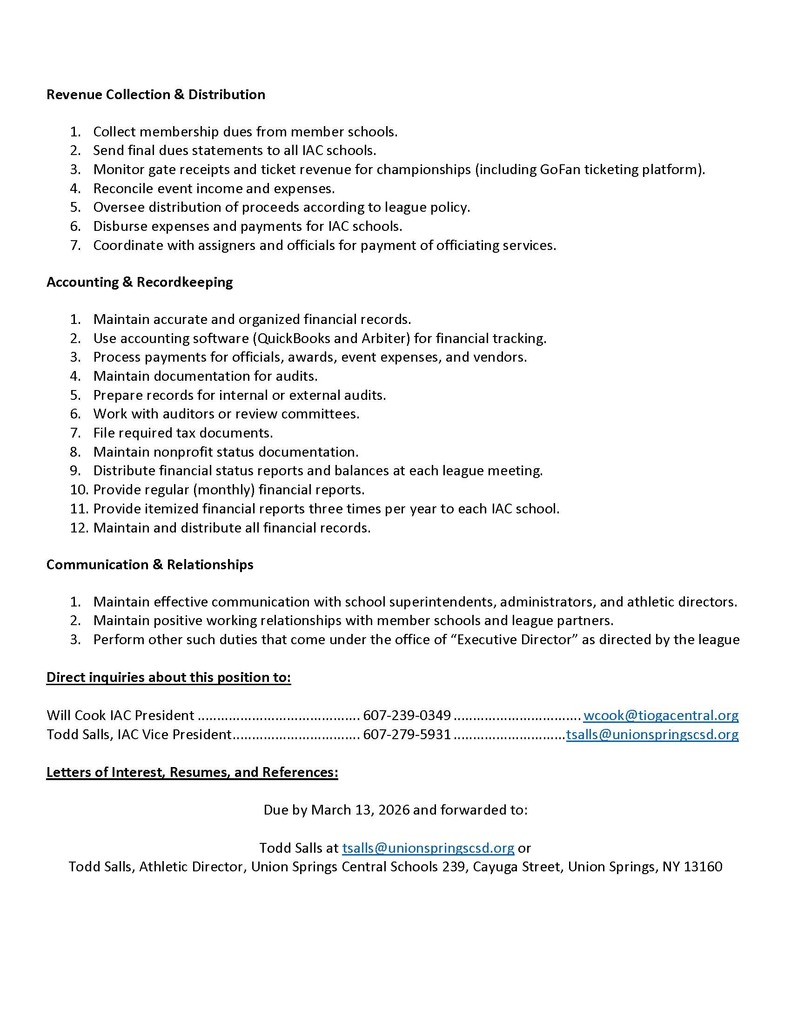 IAC Position Openings