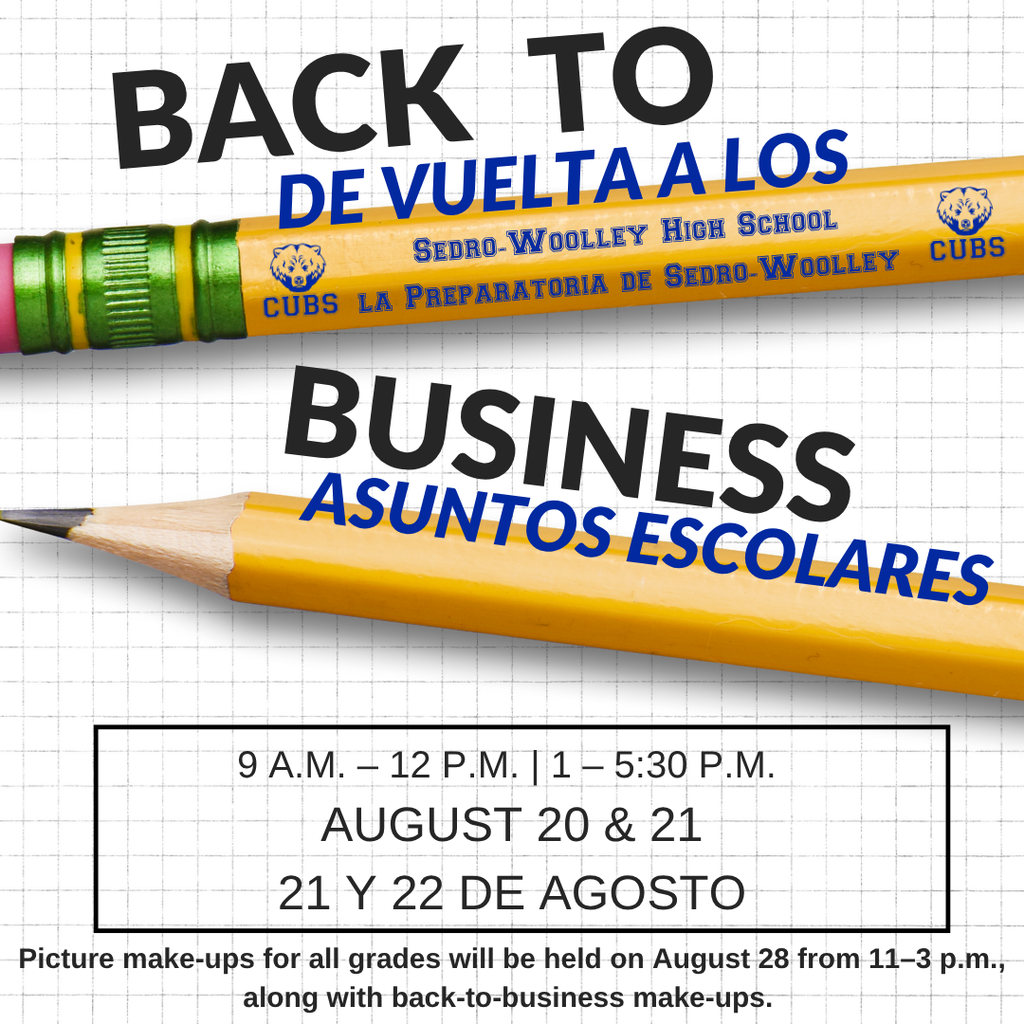 August 20 and 21 Sedro-Woolley High School Back to Business Days