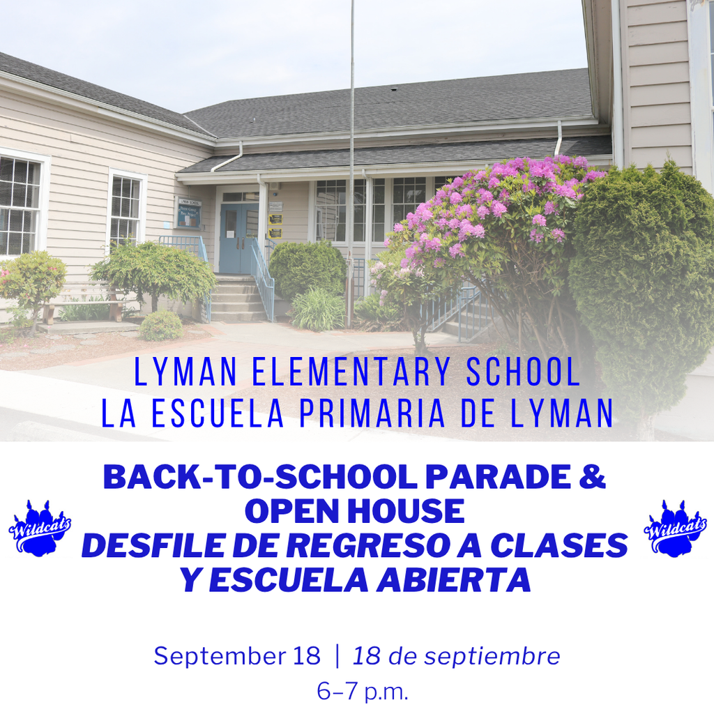🎉 Lyman Elementary Back-to-School Night 🎉  📅 Thursday, September 18 🚗 Back-to-School Parade – 6:00 p.m. 🏫 Open House – 6:15–7:00 p.m.  Come celebrate the new school year with us! Families are invited to join the parade and then visit classrooms, meet teachers, and see what’s ahead this year.  We can’t wait to see you there! 💙