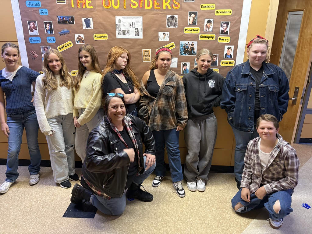 Stay gold, Cubs! ✨ Cascade Middle School wrapped up its 7th grade Outsiders unit today with a classic tradition — “Greaser vs. Socs Day!” Students and staff dressed the part, celebrating the beloved S.E. Hinton novel before watching the film in class. From leather jackets and slicked-back hair to cardigans and pearls, today was all about bringing the story to life and ending the unit in true Outsiders style. 💫 📖 “Stay gold, Ponyboy. Stay gold.” #RootedInSW #CubsRead #TheOutsidersDay