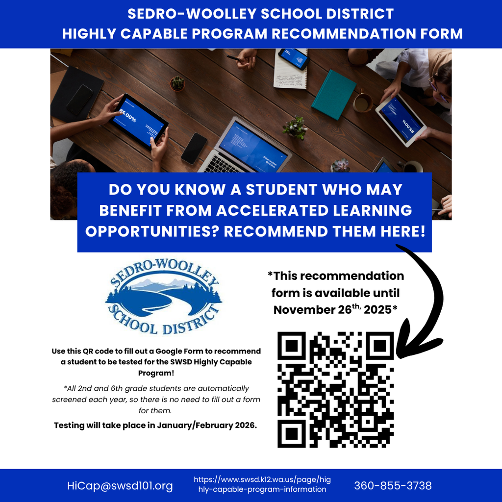 Sedro-Woolley School District Highly Capable Program Recommendation Form 