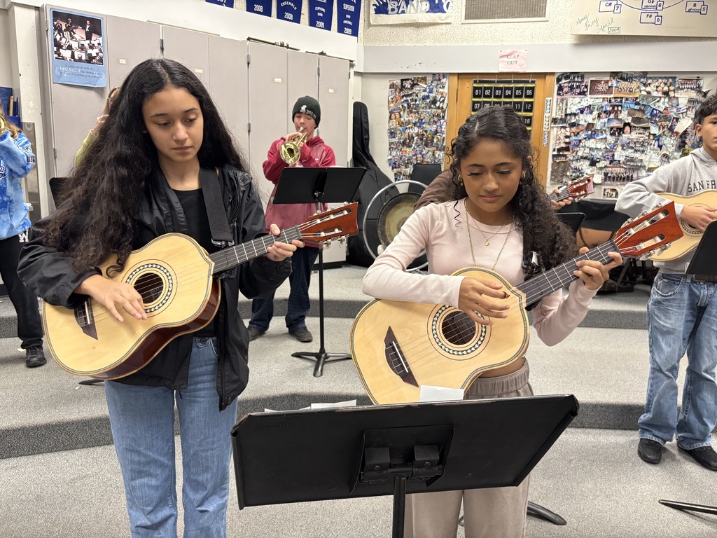 Students practice a song during mariachi band class at Sedro-Woolley High School.