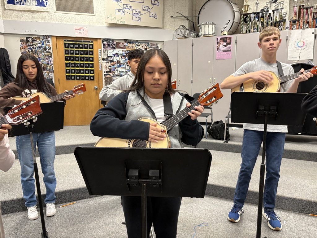 Students practice a song during mariachi band class at Sedro-Woolley High School.