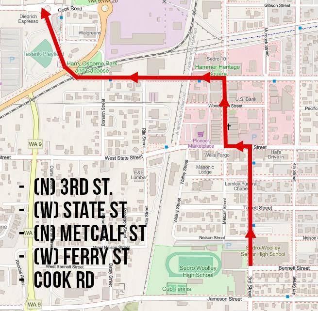 Map of the send off route. 
