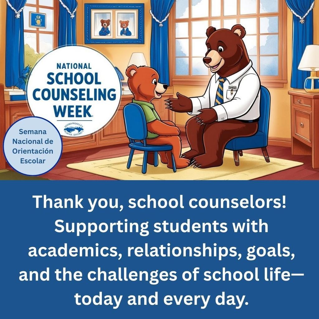 From February 2 through February 6, we celebrate National School Counseling Week. This week recognizes school counselors for supporting students with academic planning, social skills, problem solving, and emotional well-being throughout the school year. Thank you to our counselors for the important work you do for students and families.