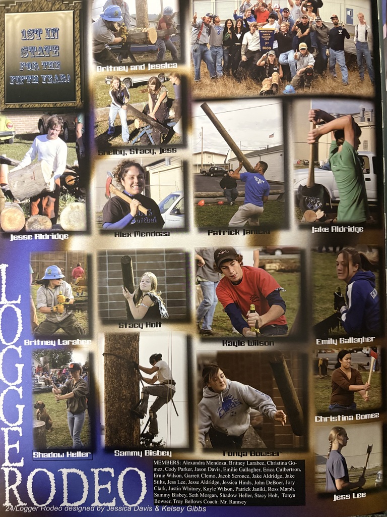 Sedro-Woolley High School Loggerodeo team members compete in logging-style events during the fall of 2005. The team placed first in the state competition.