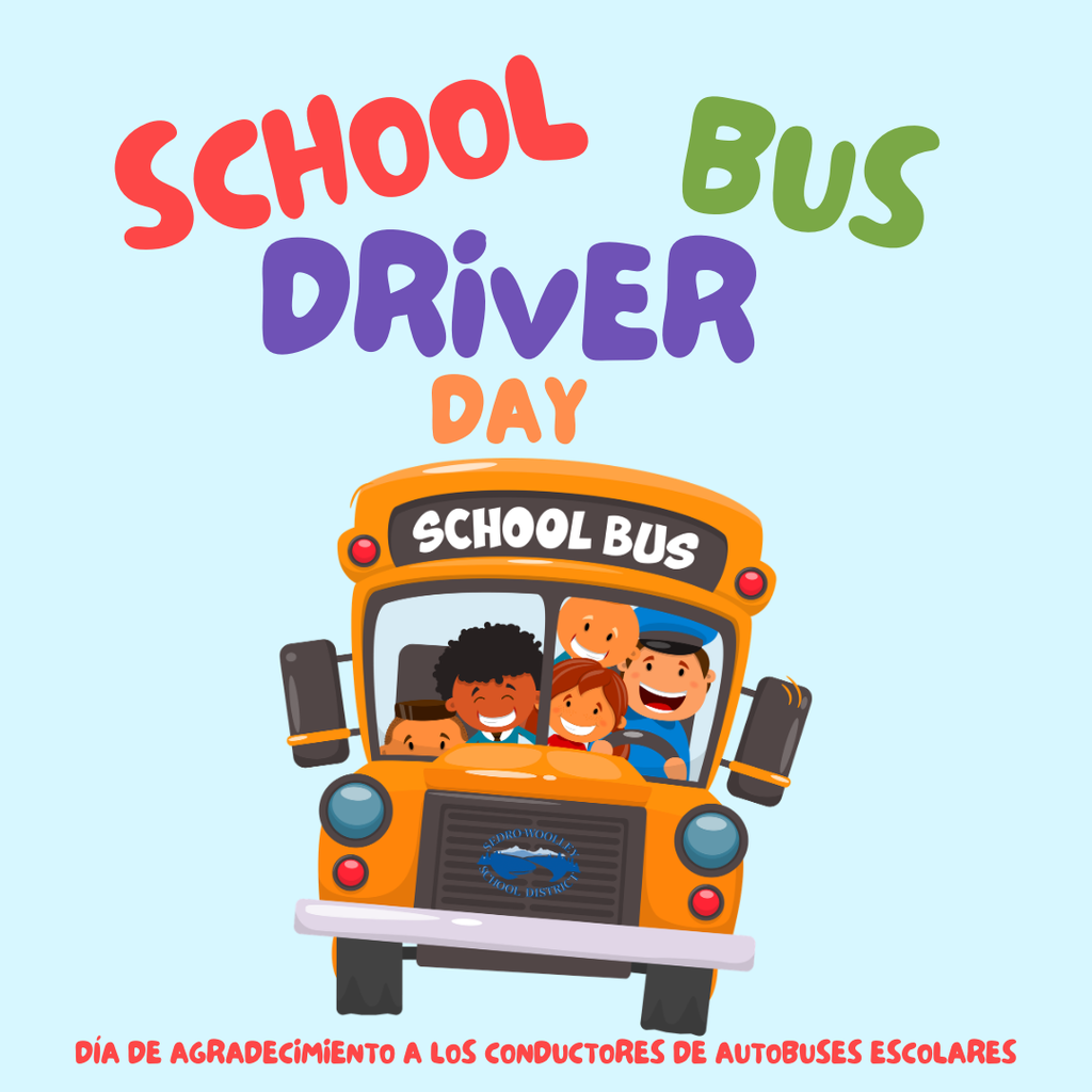 Today we celebrate School Bus Driver Day and recognize the amazing drivers who safely transport our students each day. Our bus drivers are often the first and last school staff members students see each day. They play an important role in helping students arrive safely and start their school day with a friendly greeting. To the bus drivers of the Sedro-Woolley School District: thank you for your dedication, patience, and commitment to student safety. We appreciate you and the important work you do for our community.