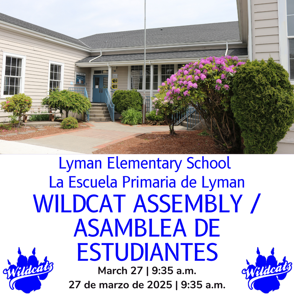 Lyman Elementary families are invited to the Wildcat Assembly. The assembly will take place on Friday, March 27 at 9:35 a.m. at Lyman Elementary School.