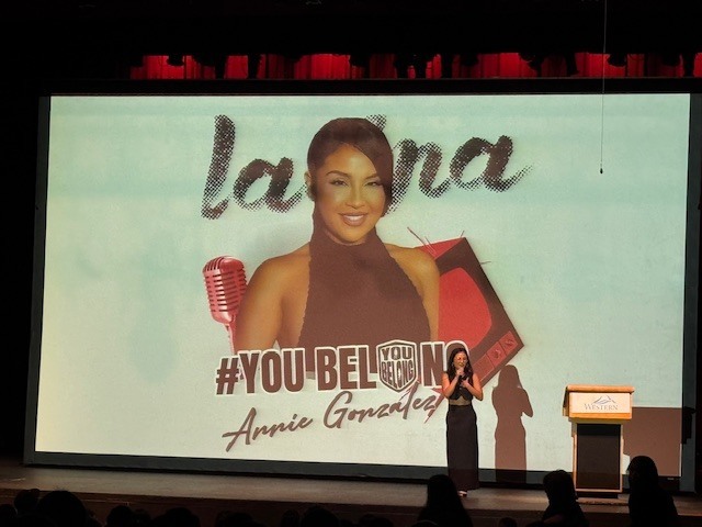 Students from Sedro-Woolley High School participating in a youth leadership conference, including group activities, presentations, and recognition of student achievements in writing and visual arts.