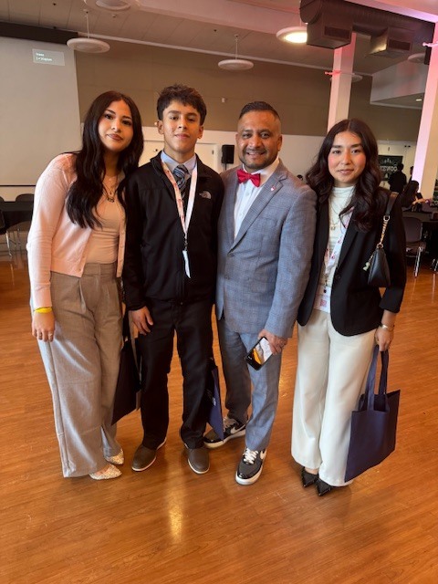 Students from Sedro-Woolley High School participating in a youth leadership conference, including group activities, presentations, and recognition of student achievements in writing and visual arts.