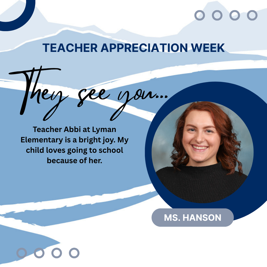 A graphic with a photo of Abby Hanson and the quote about her being a bright joy. 