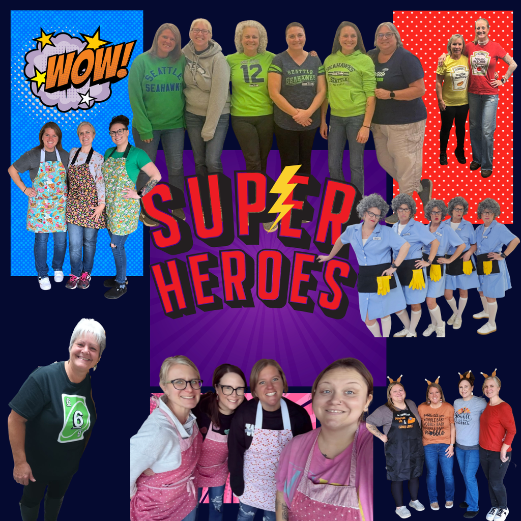 School lunch superheroes collage!