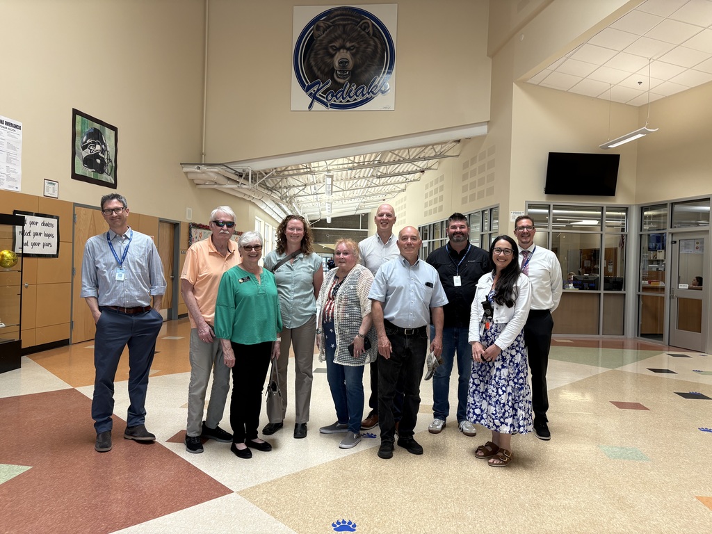 Visitors and staff during a school tour at a Sedro-Woolley school.