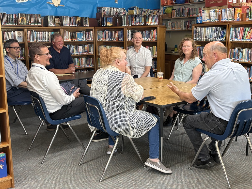 Visitors and staff during a school tour at a Sedro-Woolley school.