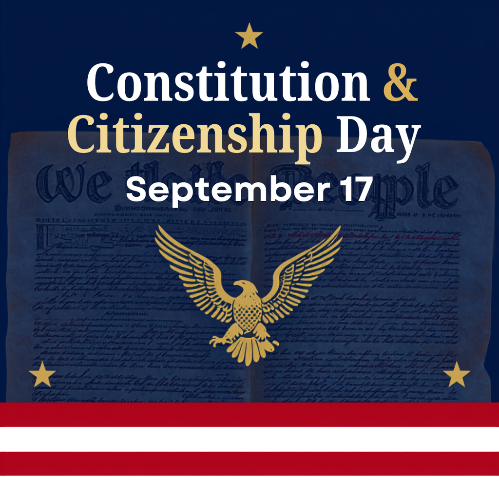 📜 September 17 is Constitution and Citizenship Day. Students will participate in activities recognizing the signing of the U.S. Constitution and the responsibilities of citizenship.