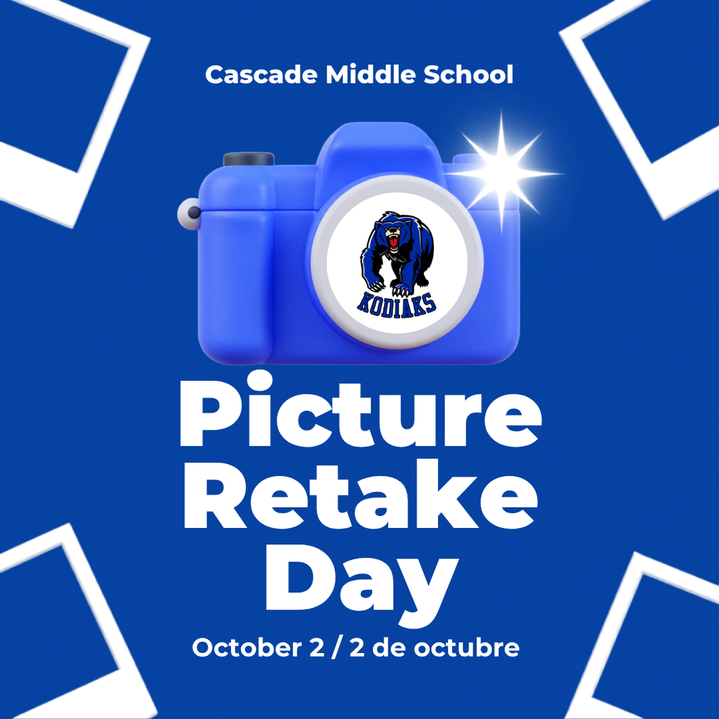 📸 Mark your calendar! Cascade Middle School Picture Retake Day is October 2.