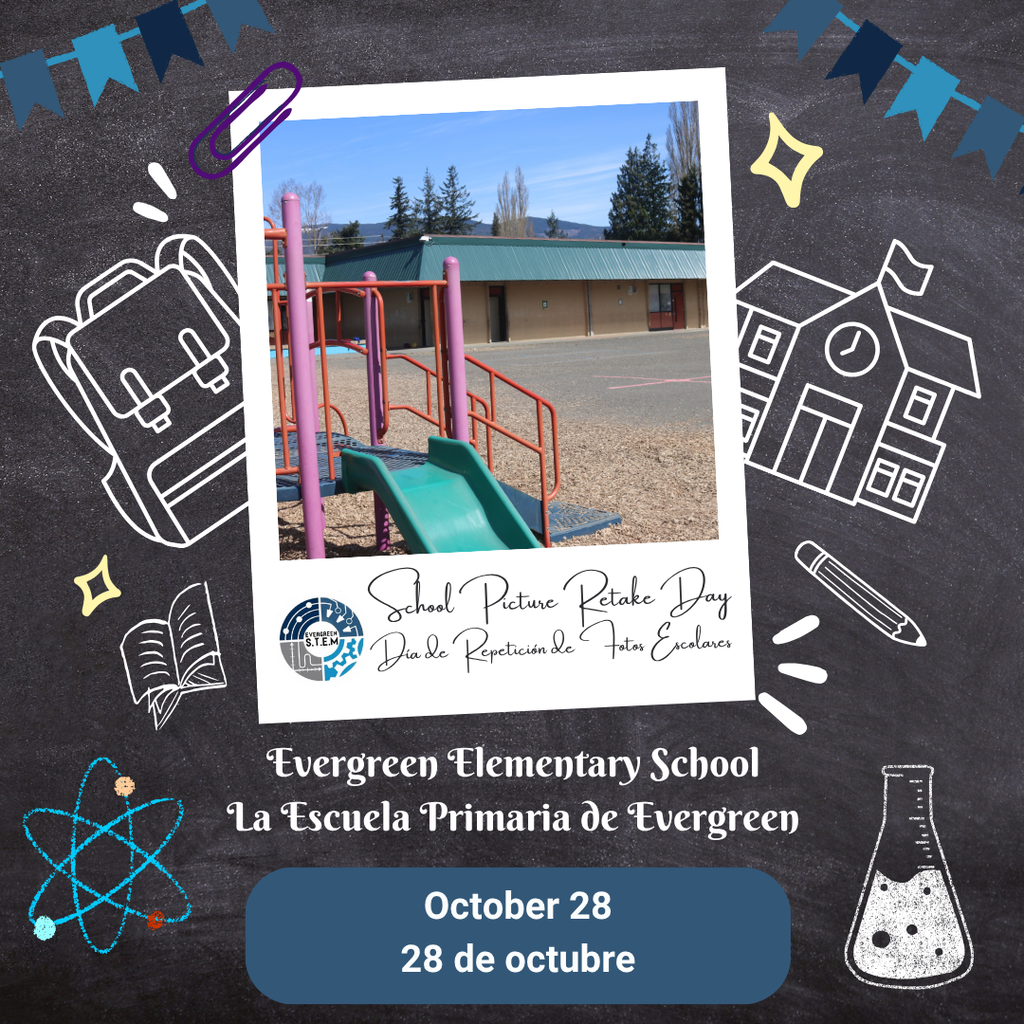 📸 October 28 is Picture Retake Day at Evergreen Elementary School.