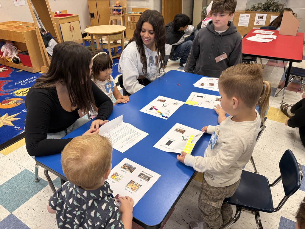 Preschool students and Sedro-Woolley High School Child Psychology students learn and play together at the Cubs Early Learning Academy.