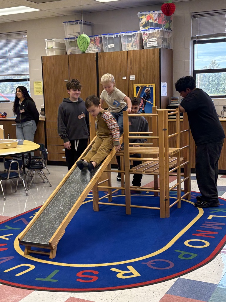 Preschool students and Sedro-Woolley High School Child Psychology students learn and play together at the Cubs Early Learning Academy.